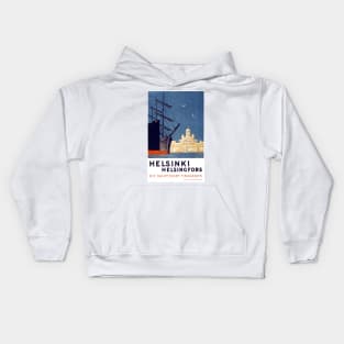 Vintage Travel Poster Finland Helsinki Kids Hoodie